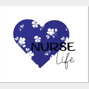 Nurse life blue hart design Posters and Art